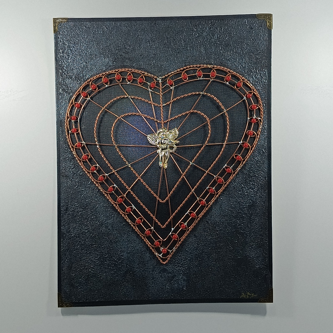 Metaloplastie cupru Inima de inger - casă & stil de viață - accesorii pentru decorat casa - picturi murale - panouri și tablouri, panouri decorative - Artynos.ro