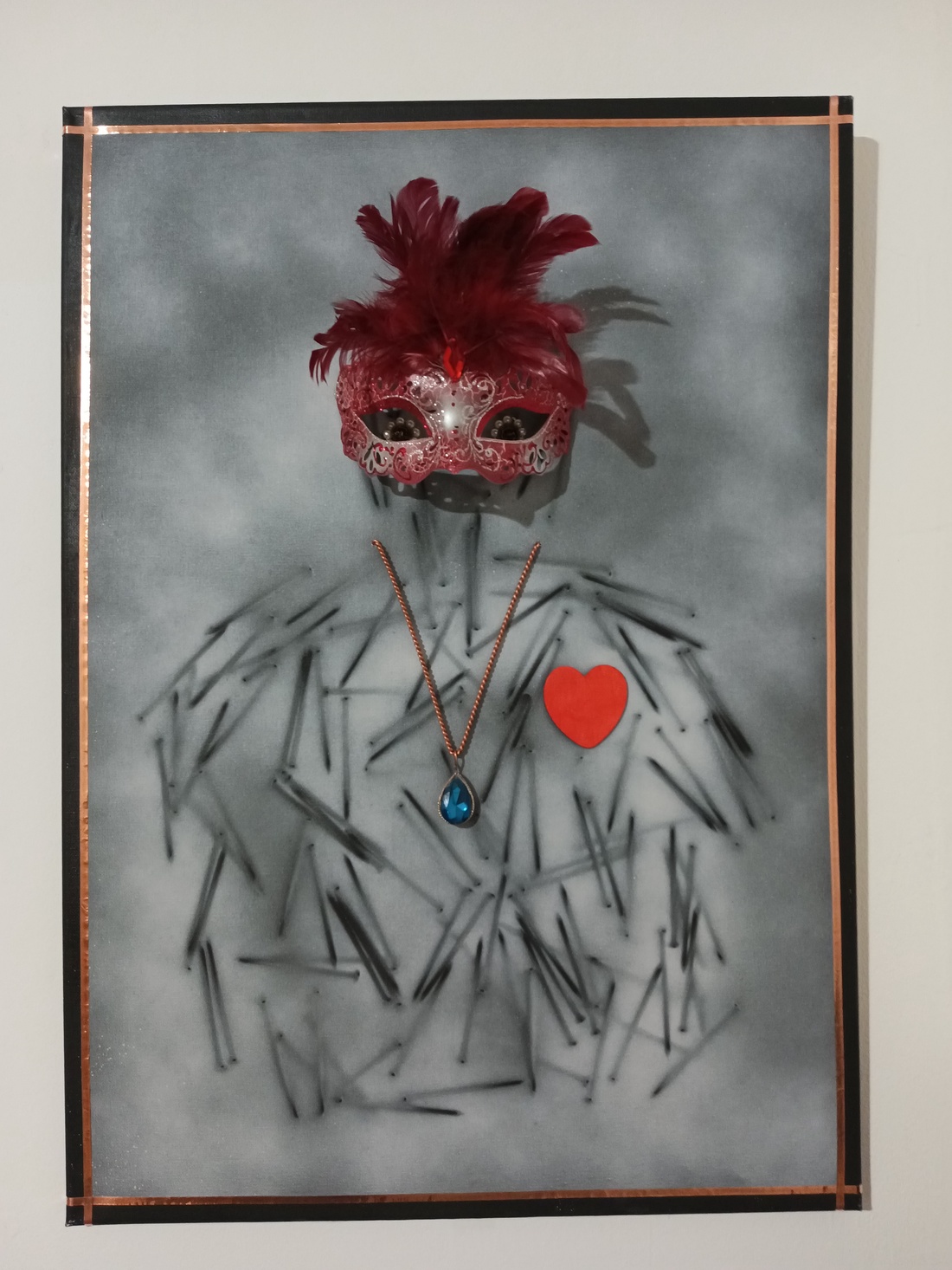 Carnaval venetian 50x70 ,tablou realizat cu tehnica umbrelor - casă & stil de viață - accesorii pentru decorat casa - picturi murale - panouri și tablouri, panouri decorative - Artynos.ro