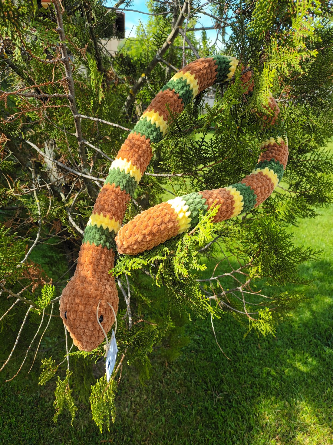 Amigurumi plush șarpe: Brown - jucării și echipamente pentru copii - plușuri - Artynos.ro