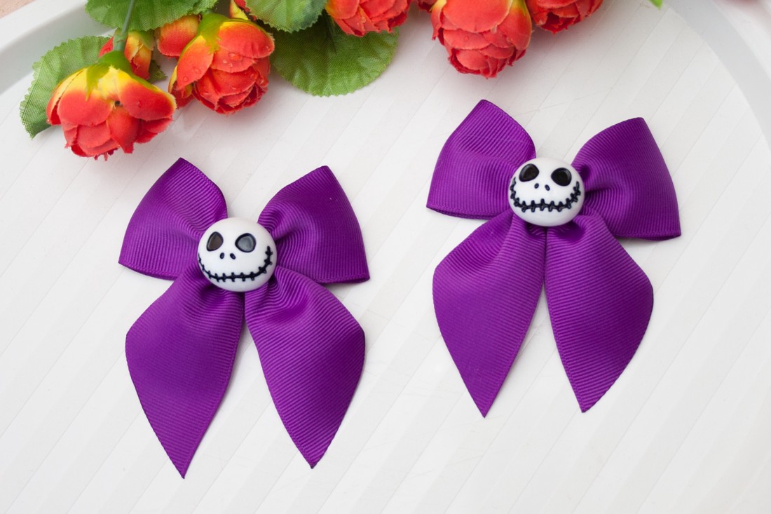Clip de păr cu arc negru/violet pentru Halloween violet -  - Artynos.ro