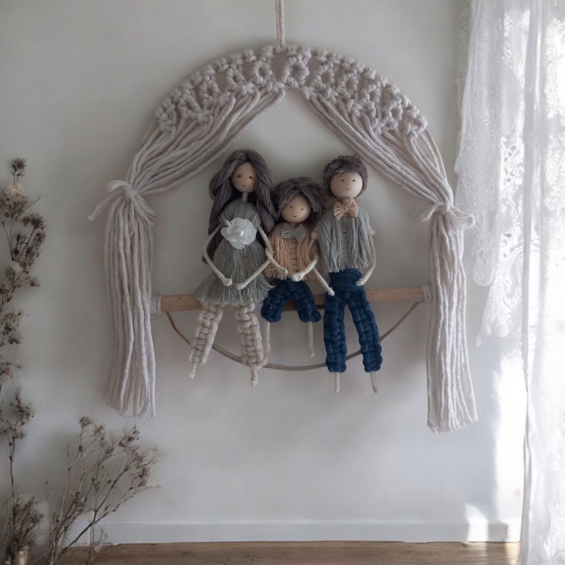Personalizat Familie macramé portret decor de perete - - Artynos.ro Personalizat Familie macramé portret decor de perete - - Artynos.ro