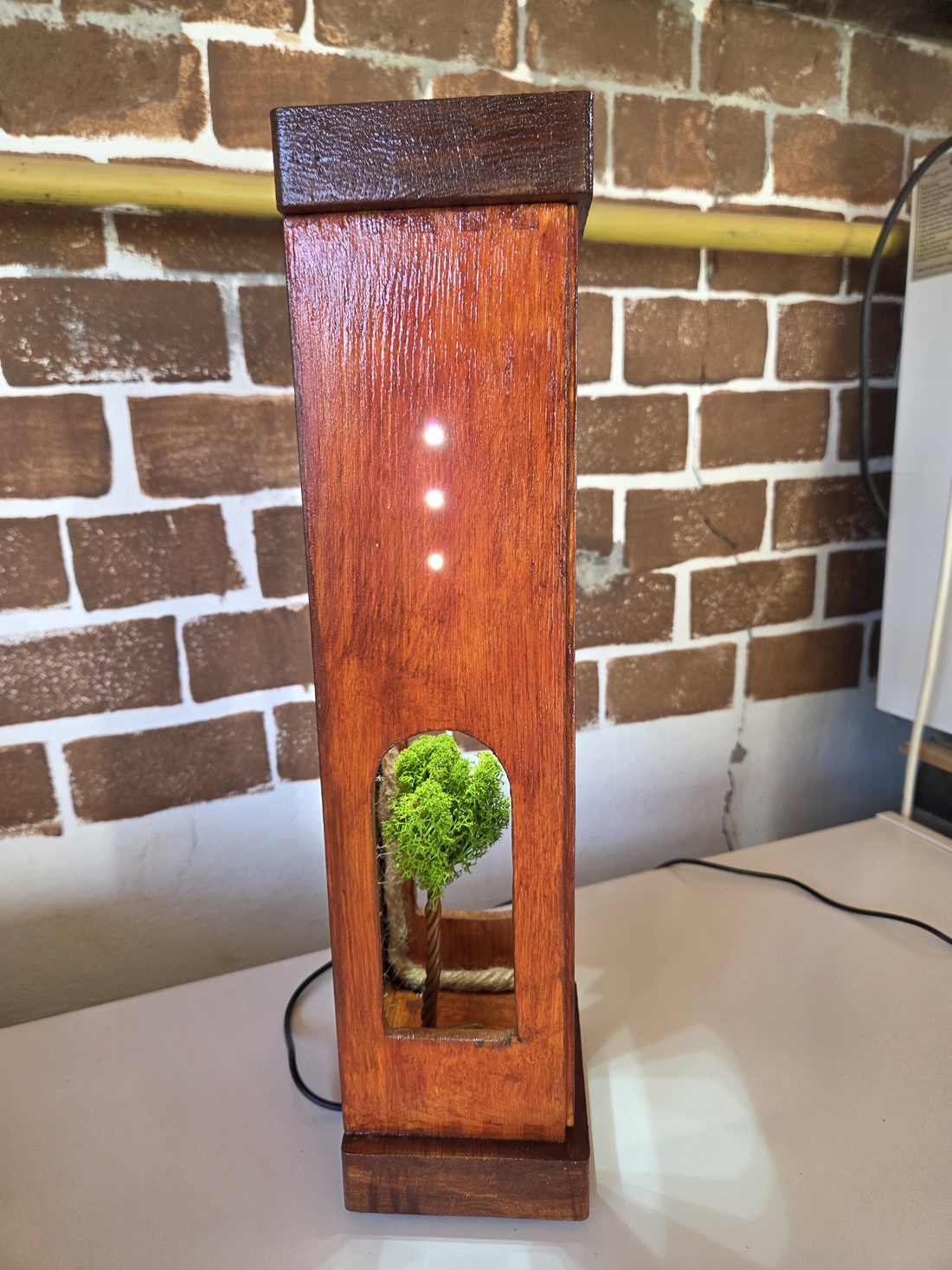 Lampa Ambientală Copacul Vieți � Lemn Masiv si Licheni Stabilizați - casă & stil de viață - lămpi și corpuri de iluminat - tablouri cu leduri - Artynos.ro