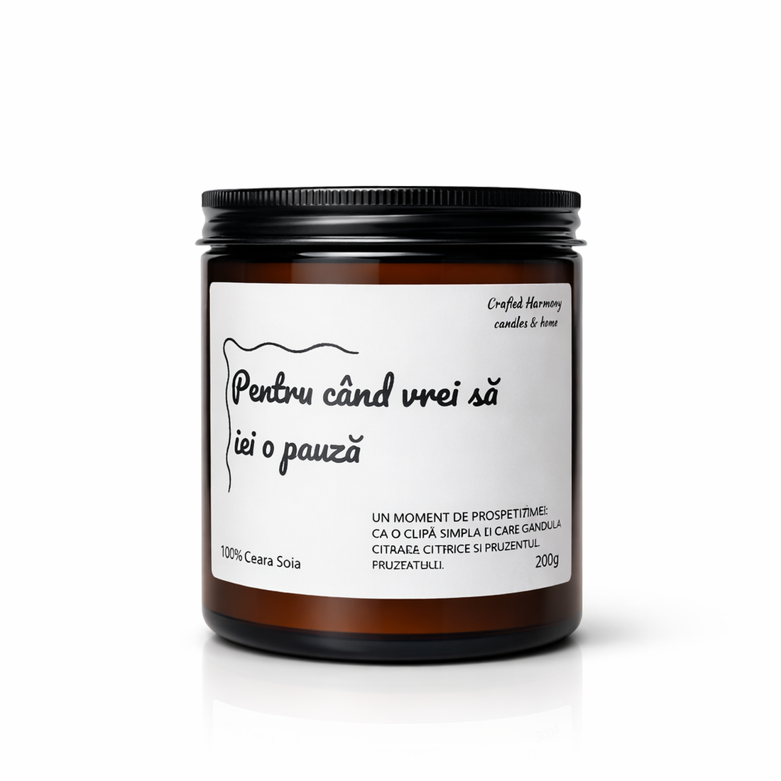 Lumanare parfumata 200g � Pentru cand vrei sa iei o pauza - casă & stil de viață - lumânări, parfumuri, arome - lumânări artizanale - Artynos.ro