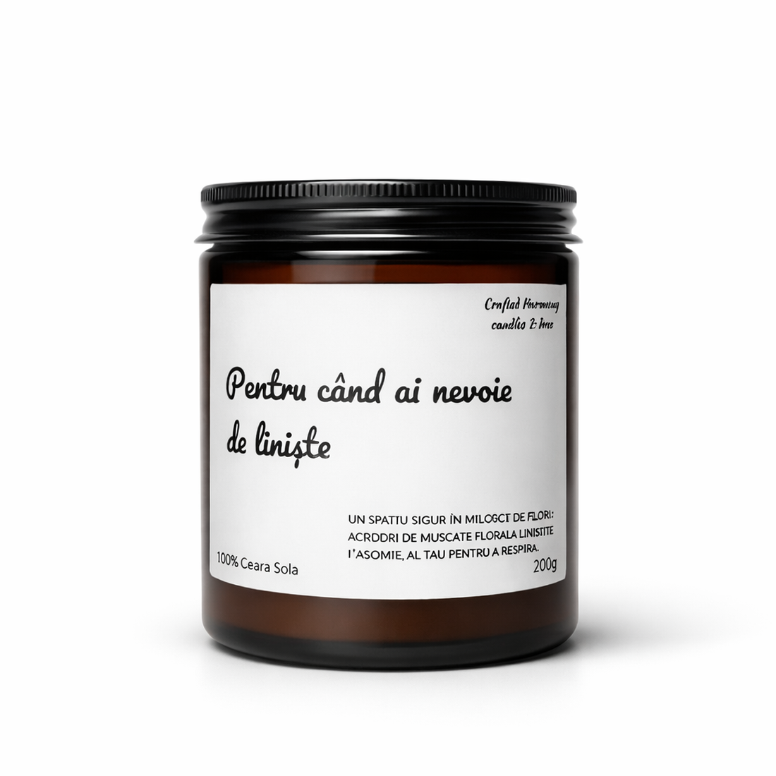 Lumanare parfumata 200g � Pentru cand ai nevoie de liniste - casă & stil de viață - lumânări, parfumuri, arome - lumânări artizanale - Artynos.ro