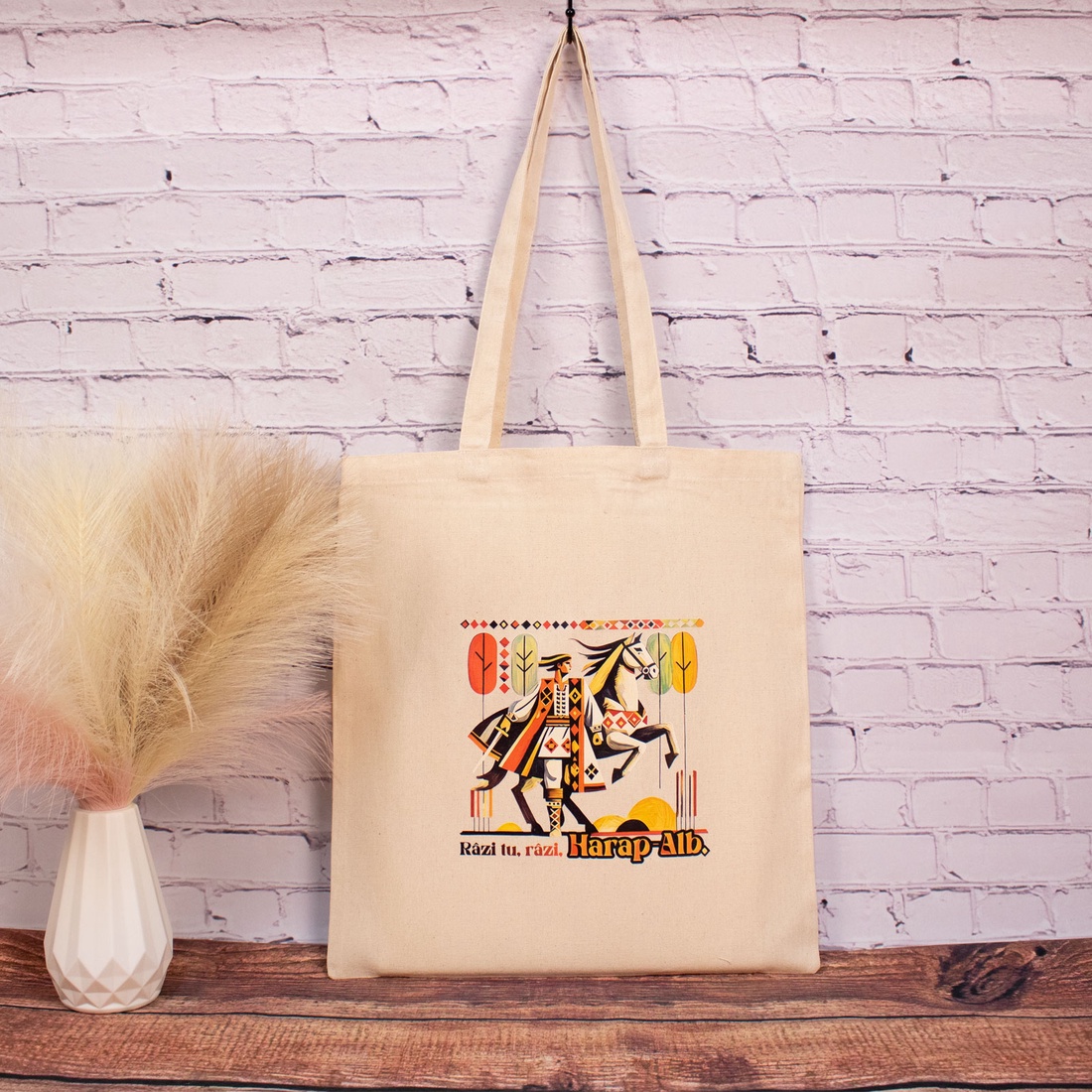 Sacosa din bumbac, suvenir, Harap Alb - Amintiri din Copilarie - genți și portofele - geantă pentru cumpărături - totebaguri - Artynos.ro