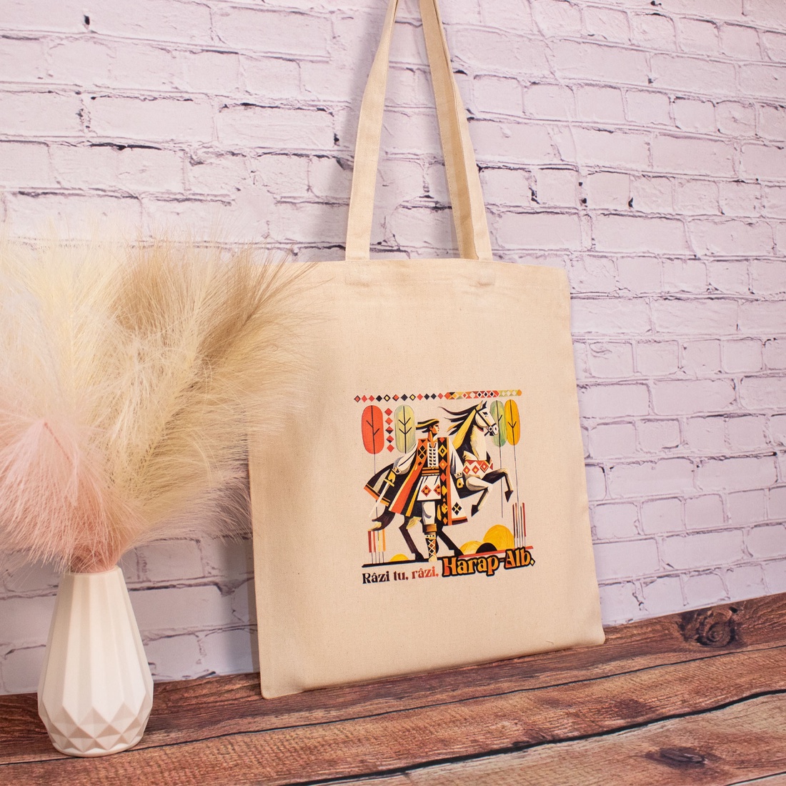 Sacosa din bumbac, suvenir, Harap Alb - Amintiri din Copilarie - genți și portofele - geantă pentru cumpărături - totebaguri - Artynos.ro