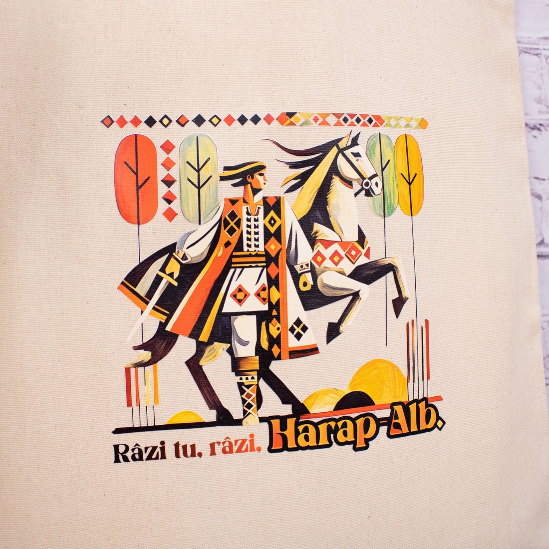 Sacosa din bumbac, suvenir, Harap Alb - Amintiri din Copilarie - genți și portofele - geantă pentru cumpărături - totebaguri - Artynos.ro