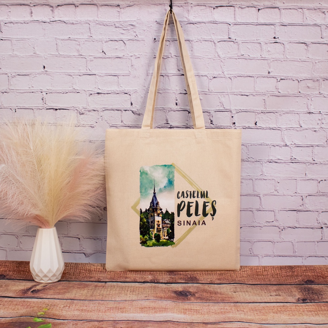 Sacosa din bumbac, suvenir, Peles - genți și portofele - geantă pentru cumpărături - totebaguri - Artynos.ro