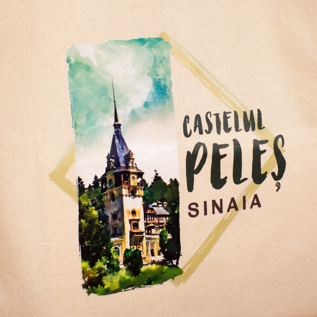 Sacosa din bumbac, suvenir, Peles - genți și portofele - geantă pentru cumpărături - totebaguri - Artynos.ro