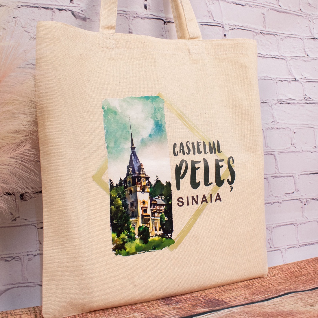 Sacosa din bumbac, suvenir, Peles - genți și portofele - geantă pentru cumpărături - totebaguri - Artynos.ro