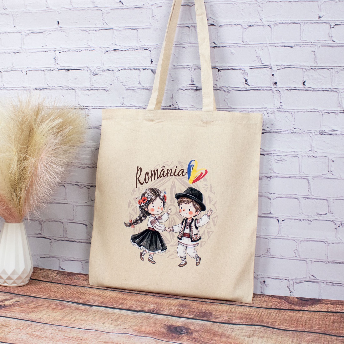 Sacosa din bumbac, suvenir, Românași, așa cum suntem - genți și portofele - geantă pentru cumpărături - totebaguri - Artynos.ro