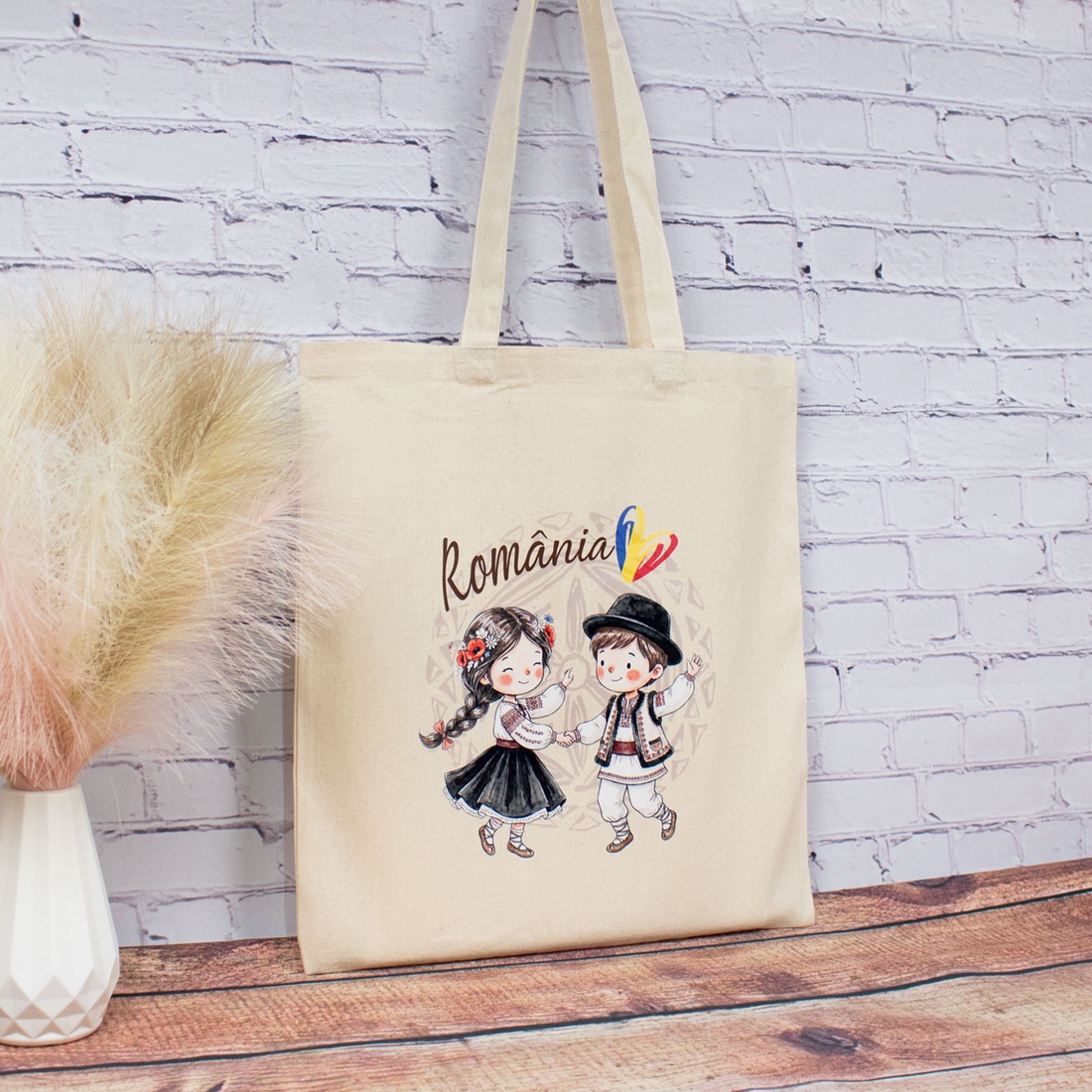 Sacosa din bumbac, suvenir, Românași, așa cum suntem - genți și portofele - geantă pentru cumpărături - totebaguri - Artynos.ro