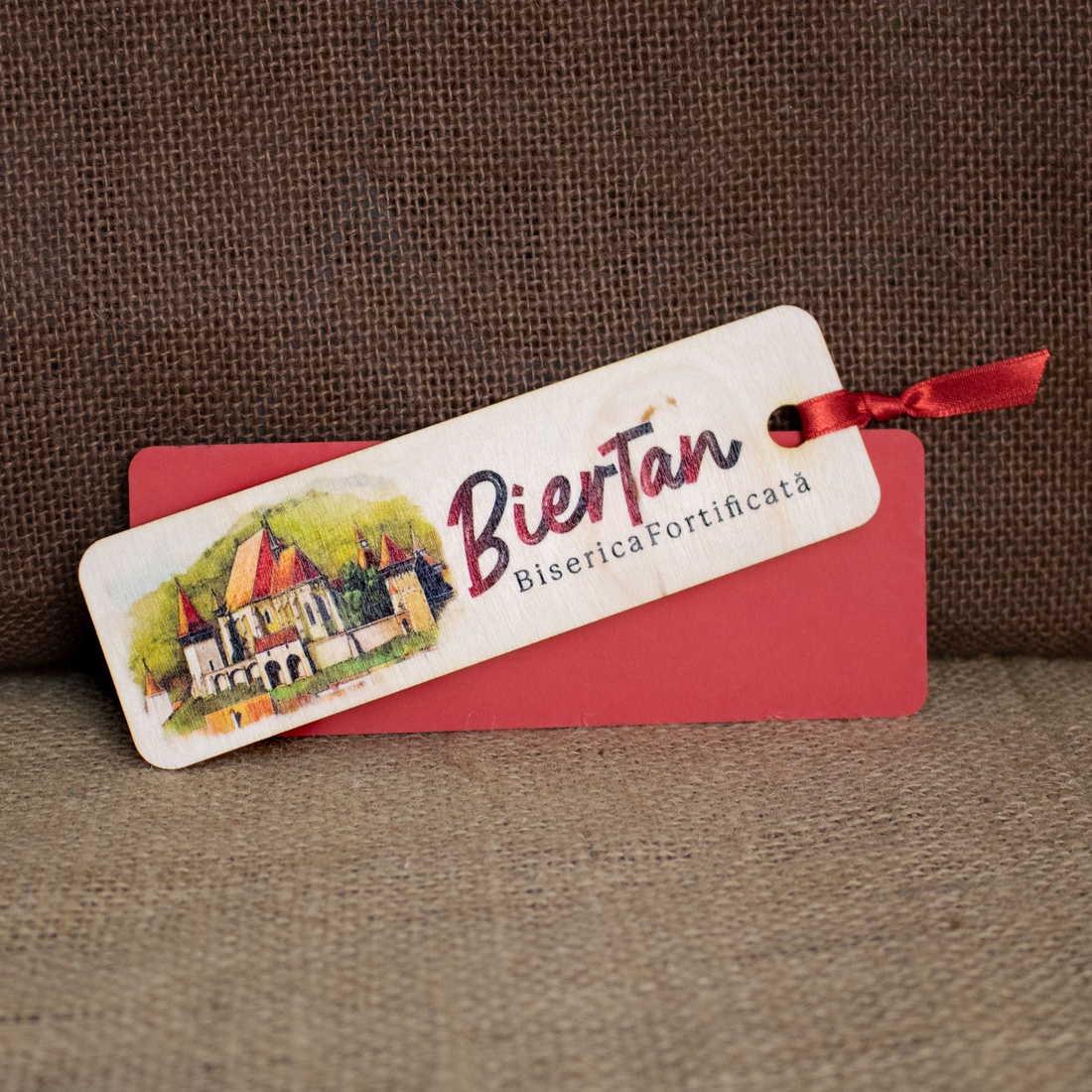 Semn De Carte suvenir, Din Lemn, acuarela, Biserica Fortificata Biertan, Biertan, Sibiu - cărți și creații cu tematică muzicală, cadouri - semn de carte - Artynos.ro