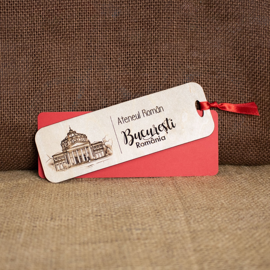 Semn de carte suvenir, Din Lemn, Gravat �Ateneul Roman Bucuresti - cărți și creații cu tematică muzicală, cadouri - semn de carte - Artynos.ro