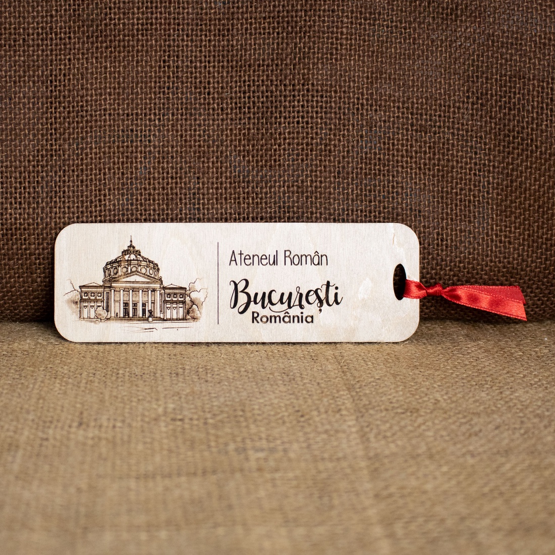 Semn de carte suvenir, Din Lemn, Gravat �Ateneul Roman Bucuresti - cărți și creații cu tematică muzicală, cadouri - semn de carte - Artynos.ro