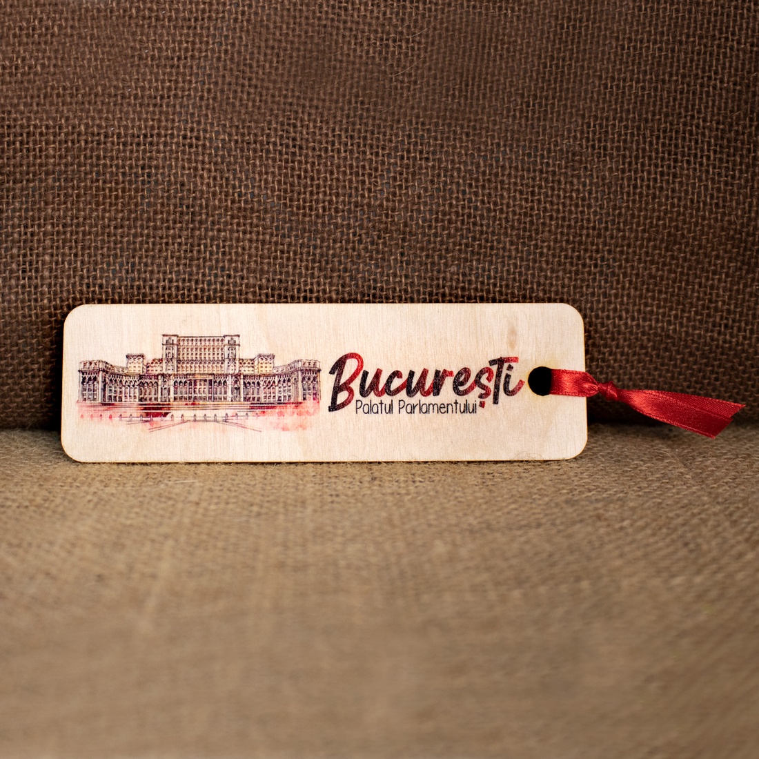 Semn De Carte suvenir, Din lemn, acuarela, vintage, Palatul Parlamentului, Bucuresti - cărți și creații cu tematică muzicală, cadouri - semn de carte - Artynos.ro