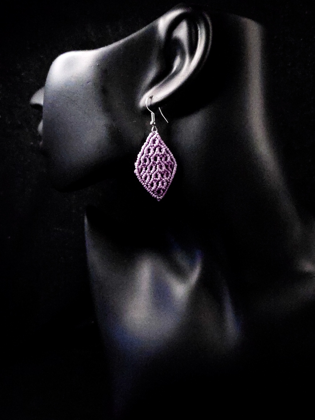 Cercei Micro-Macrame Diamond - bijuterii - cercei - cercei și ornamente pentru urechi - Artynos.ro