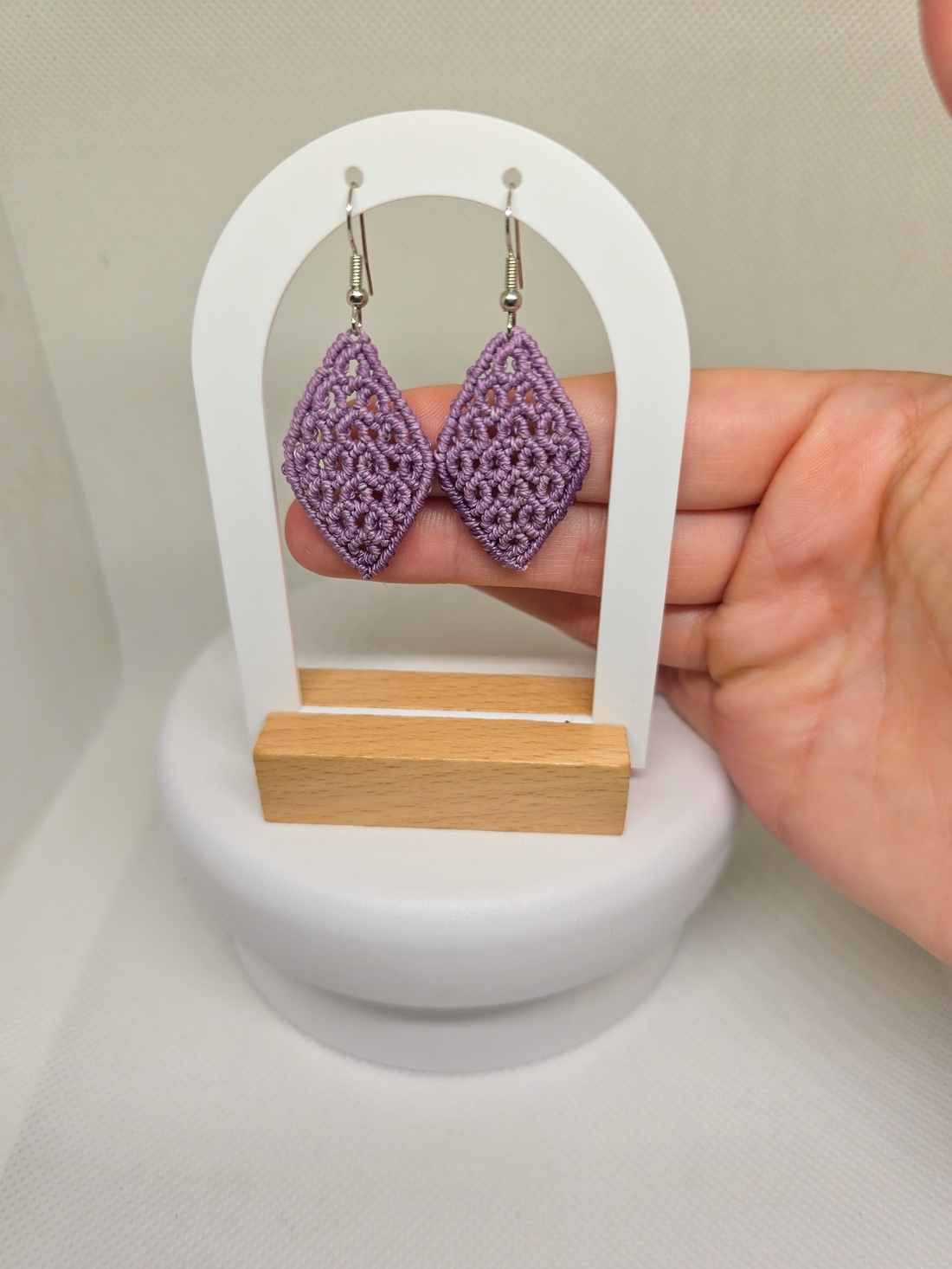 Cercei Micro-Macrame Diamond - bijuterii - cercei - cercei și ornamente pentru urechi - Artynos.ro