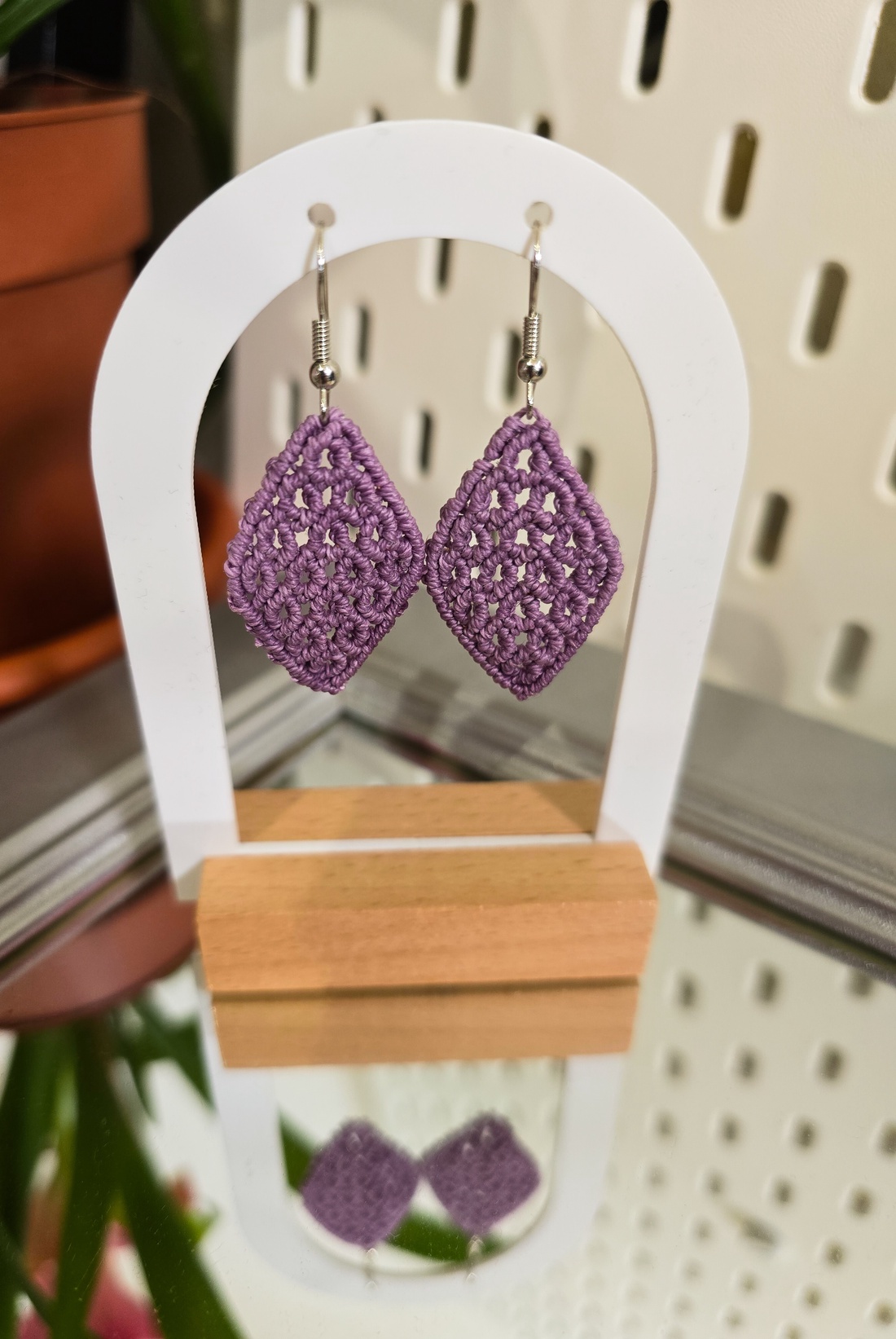 Cercei Micro-Macrame Diamond - bijuterii - cercei - cercei și ornamente pentru urechi - Artynos.ro
