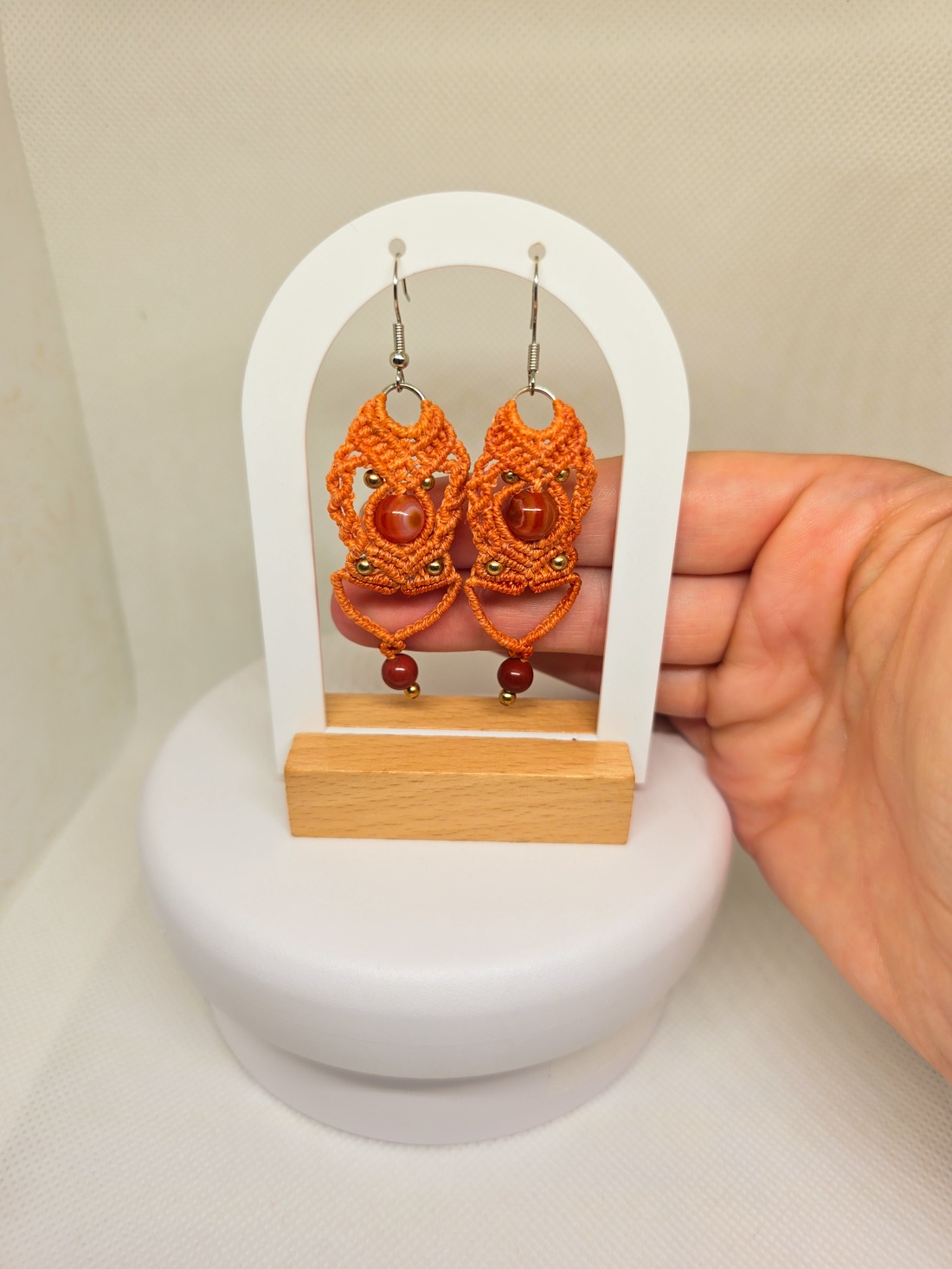 Cercei Micro-Macrame Coralia - bijuterii - cercei - cercei și ornamente pentru urechi - Artynos.ro