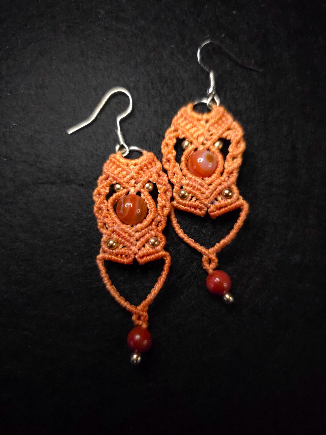 Cercei Micro-Macrame Coralia - bijuterii - cercei - cercei și ornamente pentru urechi - Artynos.ro