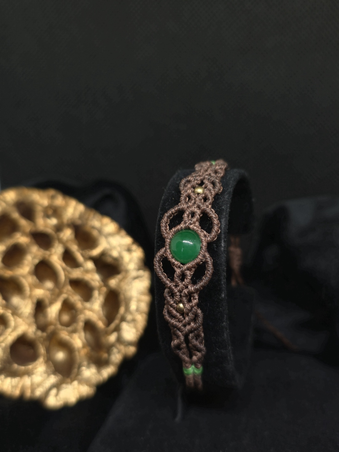 Bratara macrame cu piatra de agat - bijuterii - brățări - brățări împletite - Artynos.ro