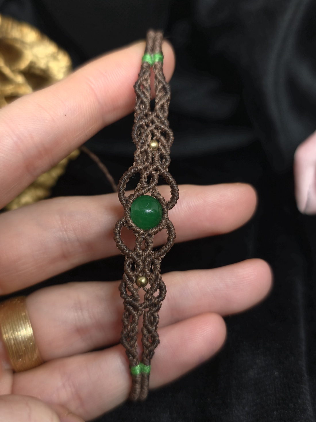 Bratara macrame cu piatra de agat - bijuterii - brățări - brățări împletite - Artynos.ro