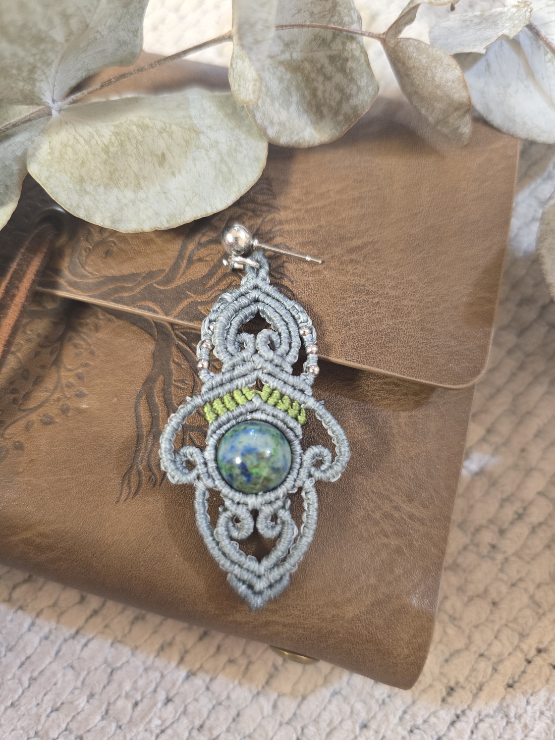 Cercei Boho Micro-Macrame cu  - bijuterii - cercei - cercei din pietre semiprețioase - Artynos.ro