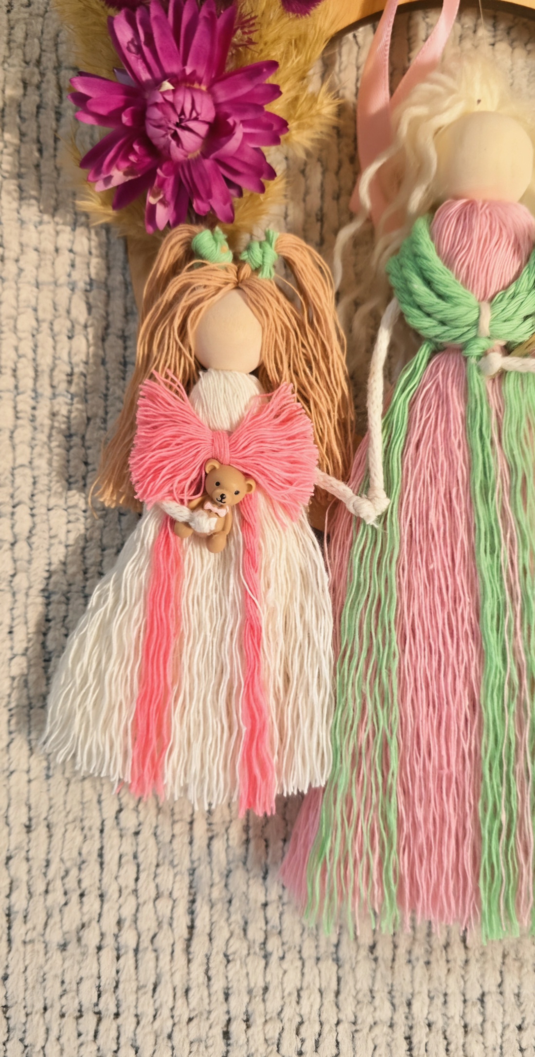Coroniță cu păpuși macrame  - casă & stil de viață - decorațiuni de casă - decorațiuni de pereți - decor de pereți, macrame - Artynos.ro