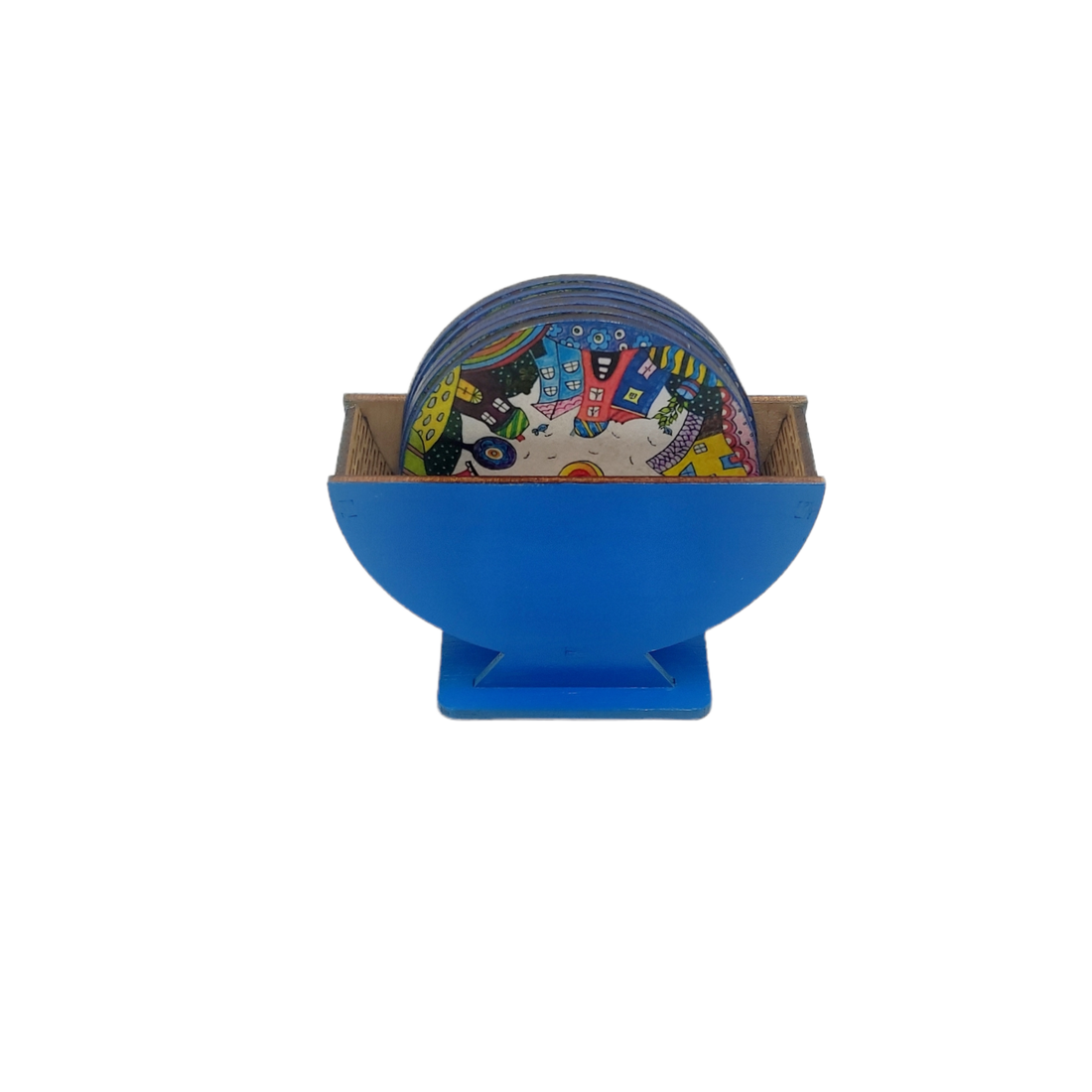 Set 6 suporti rotunzi de pahare de 9 cm si cutie de depozitare, albastru, orasel de poveste albastru - casă & stil de viață - accesorii pentru echipamente de bucătărie - accesorii de servire - suporturi pahare - Artynos.ro Set 6 suporti rotunzi de pahare de 9 cm si cutie de depozitare, albastru, orasel de poveste albastru - casă & stil de viață - accesorii pentru echipamente de bucătărie - accesorii de servire - suporturi pahare - Artynos.ro