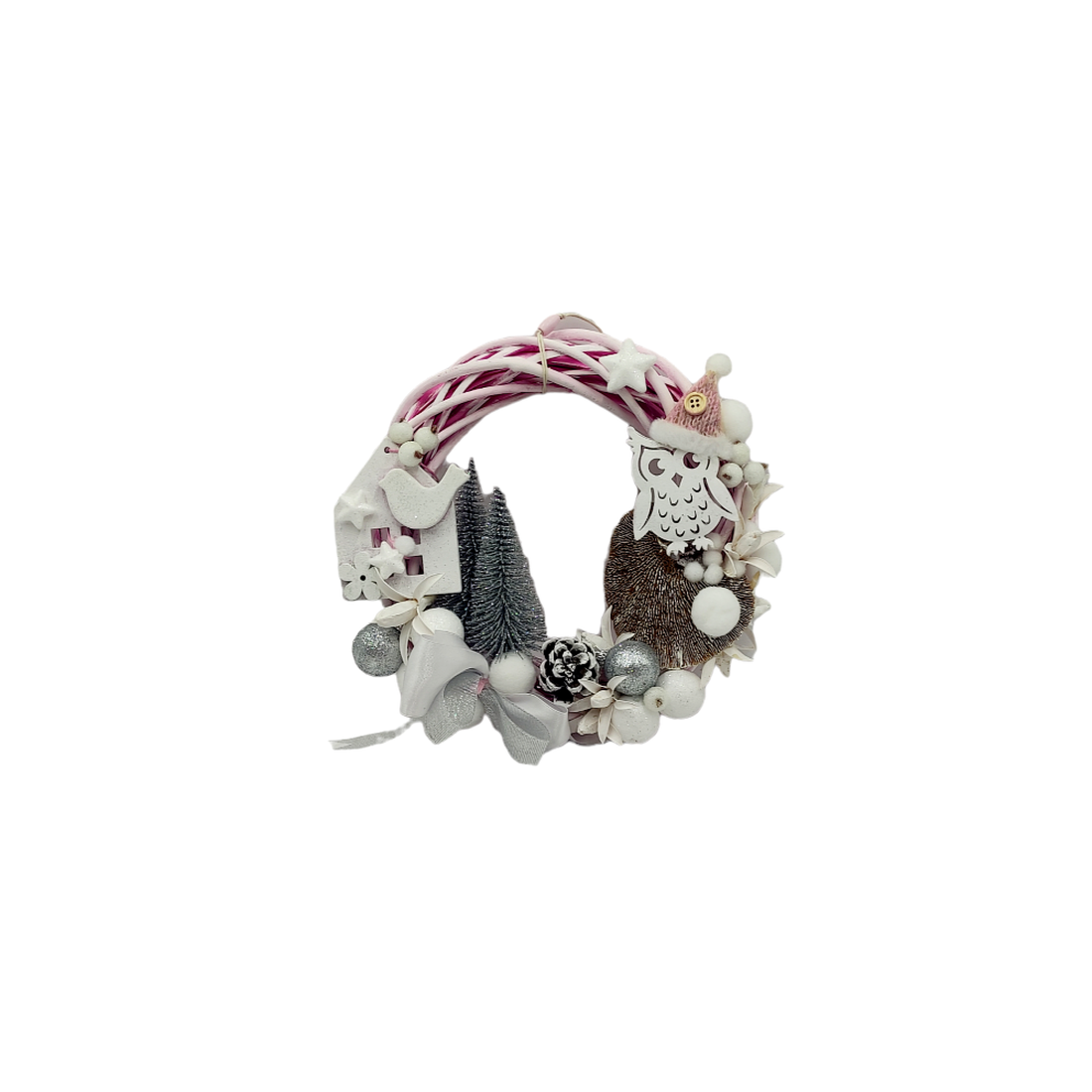 Coronita unicat pentru Craciun, cu blanita alba si accesorii alb- rosu, 22 cm 3087 - accesorii de crăciun - decorațiuni de advent - coroniță advent - Artynos.ro Coronita unicat pentru Craciun, cu blanita alba si accesorii alb- rosu, 22 cm 3087 - accesorii de crăciun - decorațiuni de advent - coroniță advent - Artynos.ro