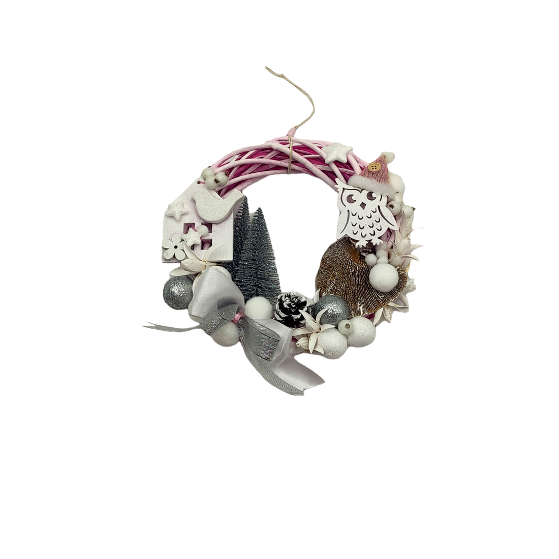 Coronita unicat pentru Craciun, cu blanita alba si accesorii alb- rosu, 22 cm 3087 - accesorii de crăciun - decorațiuni de advent - coroniță advent - Artynos.ro Coronita unicat pentru Craciun, cu blanita alba si accesorii alb- rosu, 22 cm 3087 - accesorii de crăciun - decorațiuni de advent - coroniță advent - Artynos.ro