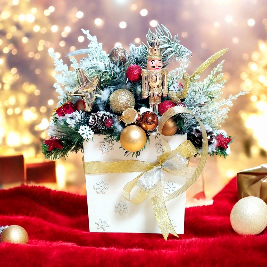 Aranjament Craciun cu spargator de nuci in cutie alba din lemn cu stelute - accesorii de crăciun - decorațiuni de crăciun de casă - decorațiuni pentru casă de crăciun - Artynos.ro Aranjament Craciun cu spargator de nuci in cutie alba din lemn cu stelute - accesorii de crăciun - decorațiuni de crăciun de casă - decorațiuni pentru casă de crăciun - Artynos.ro