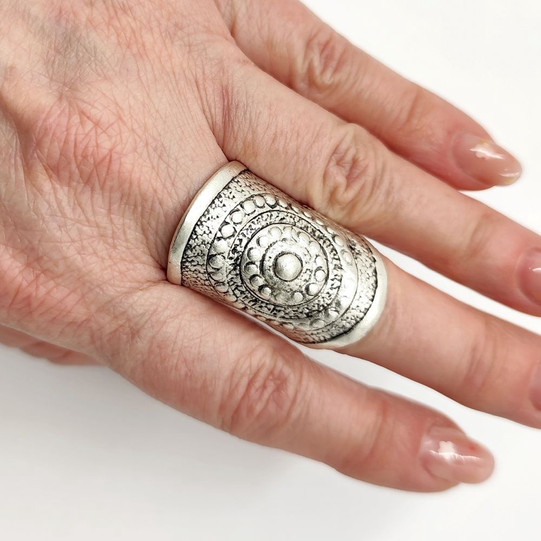 Inel metalic model mandala regal, Inz032 - bijuterii - inele - inele rotunde - Artynos.ro