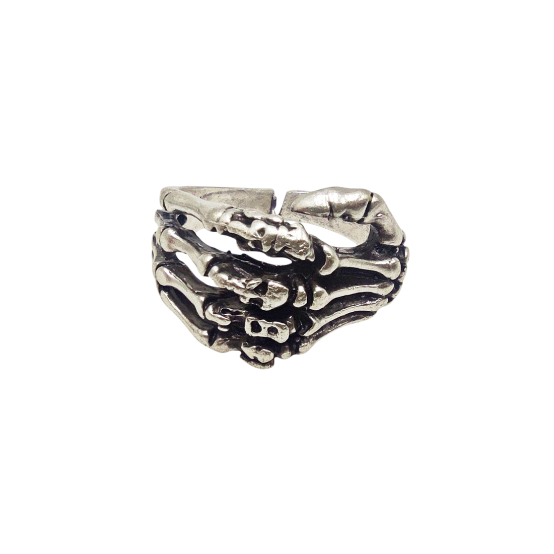 Inel reglabil din zamac, unisex, degete scheletice, Inz087 - bijuterii - inele - inele figurate - Artynos.ro