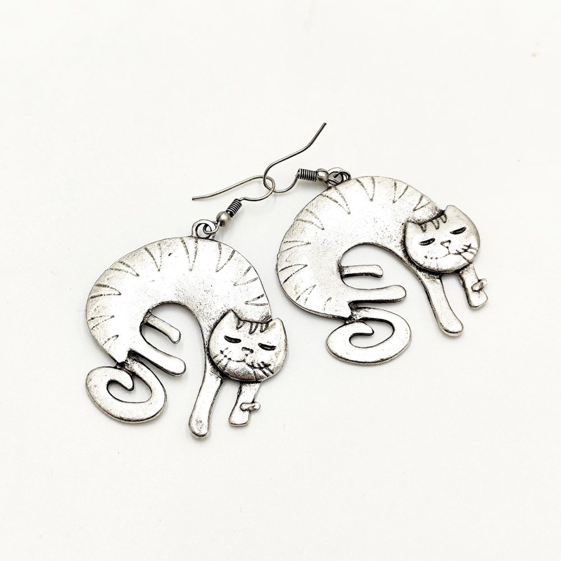 Cercei zamac model pisica 2, Cez007 - bijuterii - cercei - cercei cu figurine - Artynos.ro