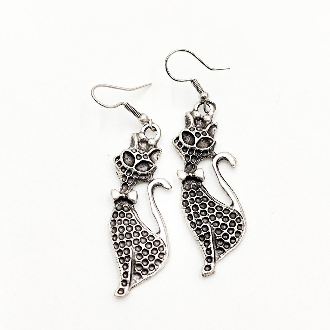 Cercei zamac model pisica 5, Cez010 - bijuterii - cercei - cercei cu figurine - Artynos.ro
