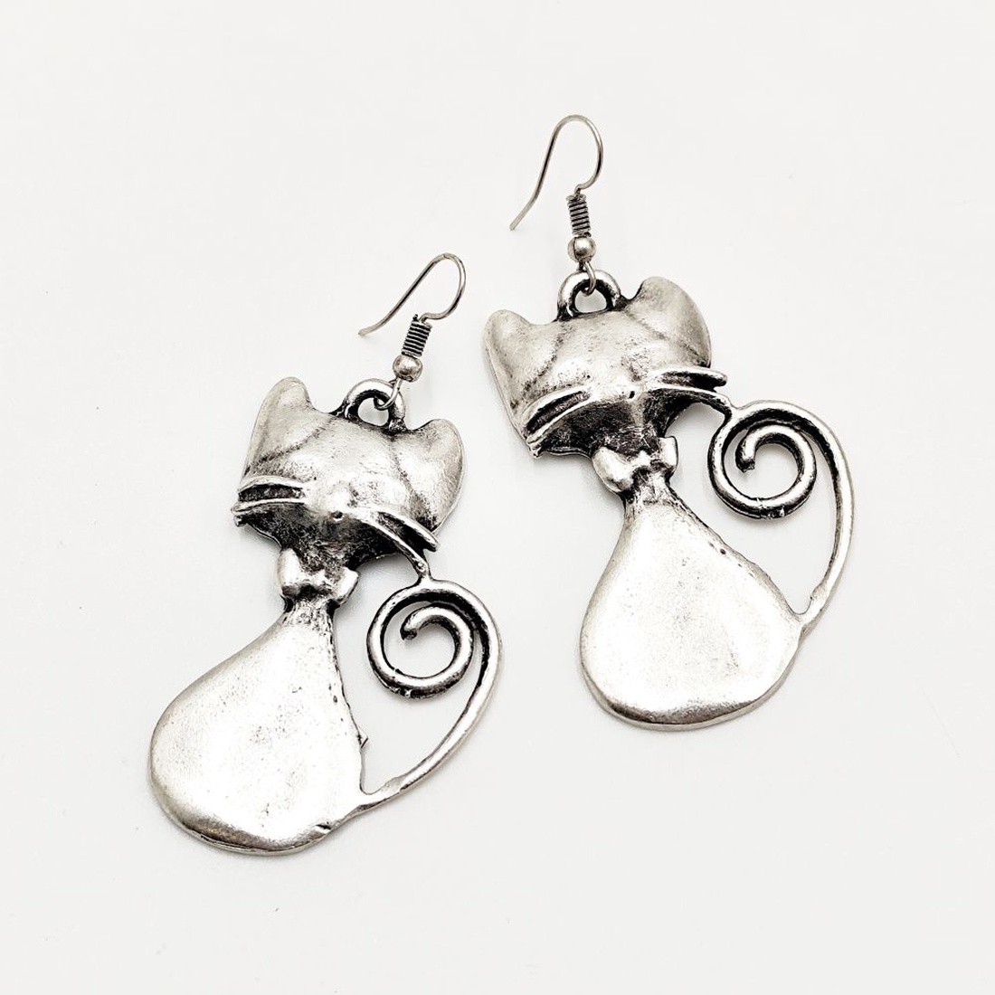 Cercei zamac model pisica 8, Cez013 - bijuterii - cercei - cercei cu figurine - Artynos.ro