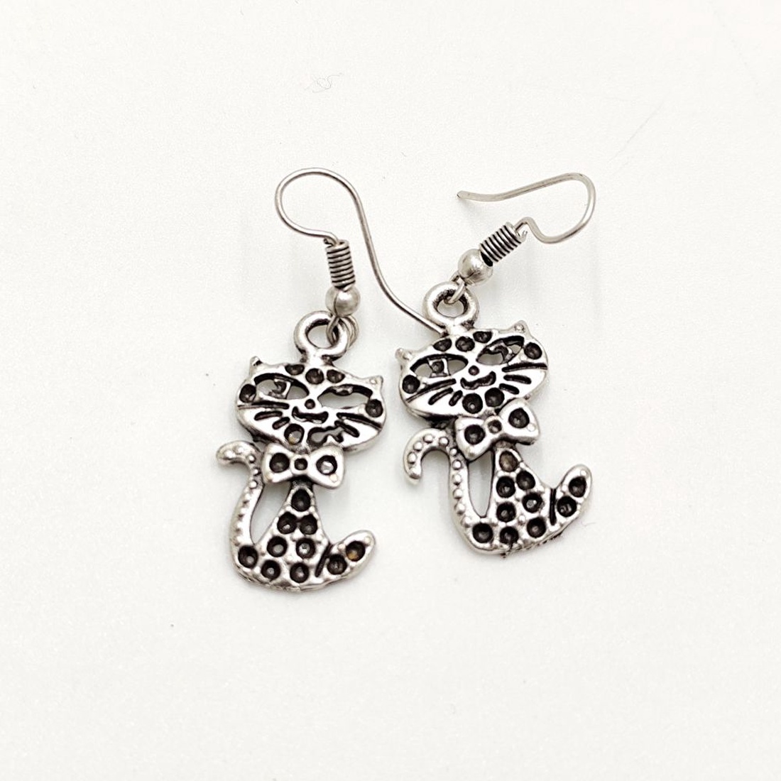 Cercei zamac model pisica 9, Cez014 - bijuterii - cercei - cercei cu figurine - Artynos.ro