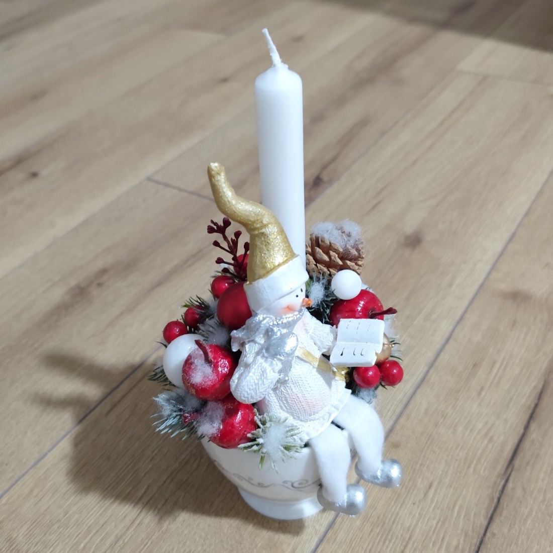 Poveste de iarna in ceasca, 4554 - crăciun - decorațiuni de crăciun de casă - decor pentru masă de crăciun - Artynos.ro