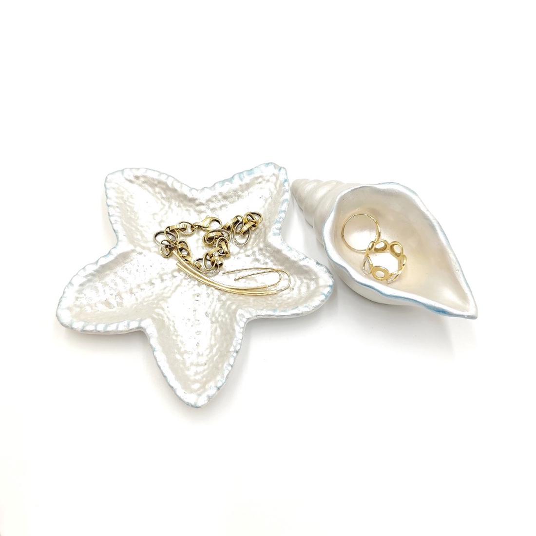 Set ceramic decorativ stea de mare si cochilie, 4567 - casă & stil de viață - decorațiuni de casă - decorațiuni de masă și rafturi - decorațiuni de masă - Artynos.ro