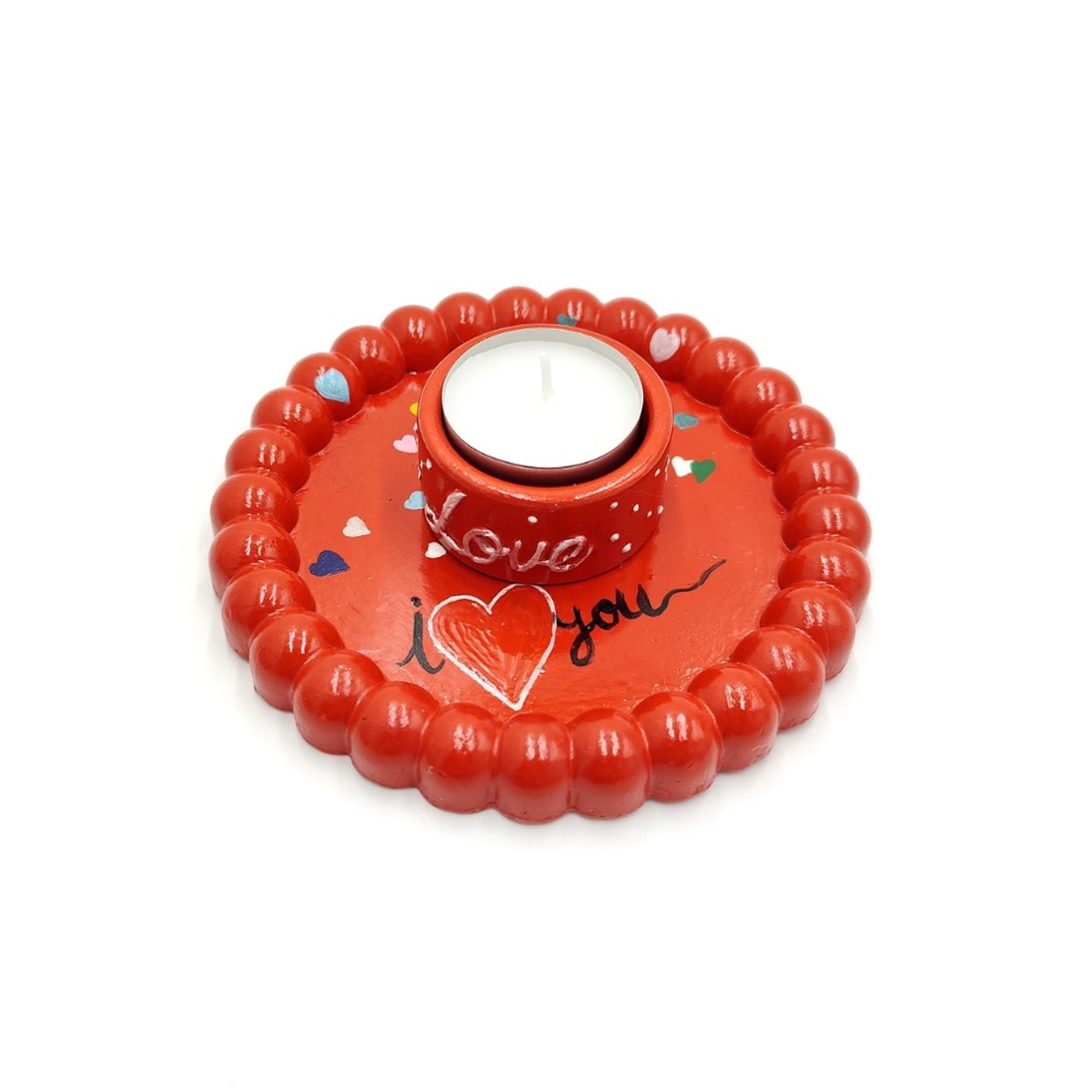 Set decorativ rotund I love you, rosu 4571 - casă & stil de viață - seturi de cadou - Artynos.ro