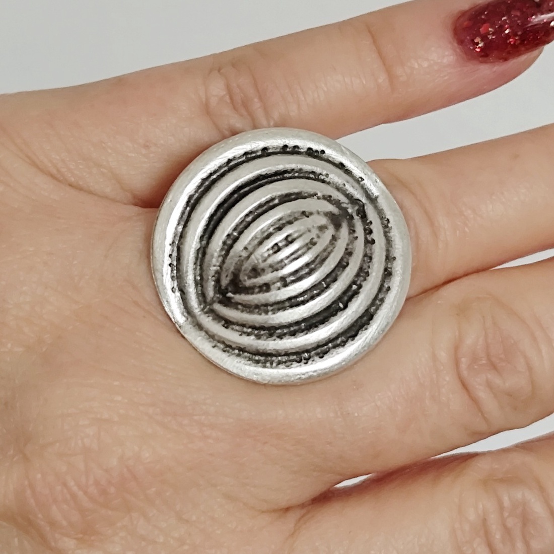 Inel reglabil din zamac model valuri, Inz109 - bijuterii - inele - inele cu figurine - Artynos.ro