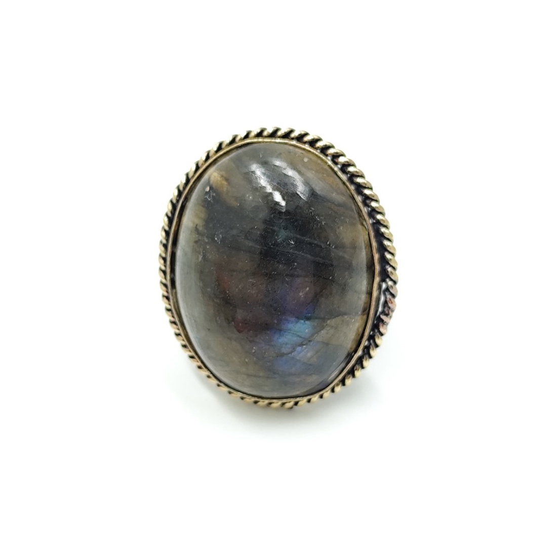 Inel metalic oval auriu antichizat cu labradori 4577 - bijuterii - inele - inele cu pietre semiprețioase - Artynos.ro