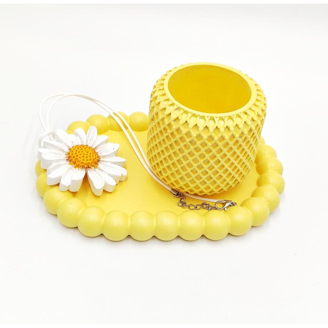 Set decorativ galben cu margareta 4583 - casă & stil de viață - decorațiuni de casă - decorațiuni de masă și rafturi - decorațiuni de masă - Artynos.ro