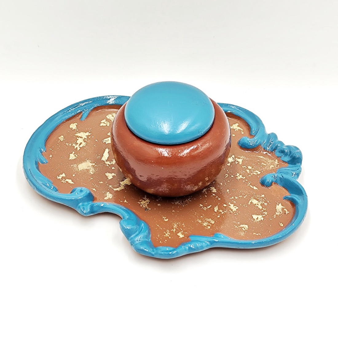 Set decorativ maro cu albastru prafuit 4584 - casă & stil de viață - decorațiuni de casă - decorațiuni de masă și rafturi - decorațiuni de masă - Artynos.ro