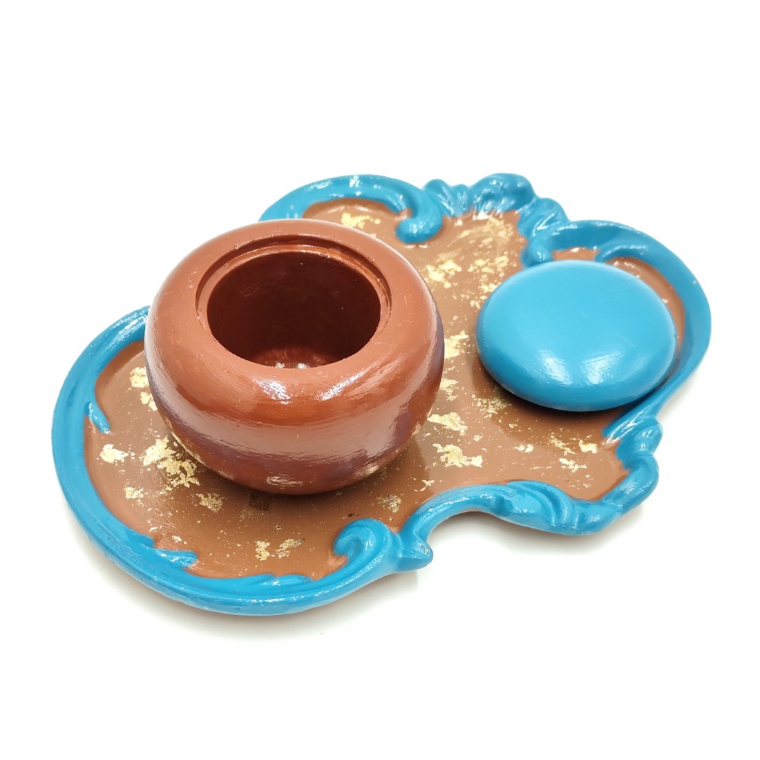 Set decorativ maro cu albastru prafuit 4584 - casă & stil de viață - decorațiuni de casă - decorațiuni de masă și rafturi - decorațiuni de masă - Artynos.ro