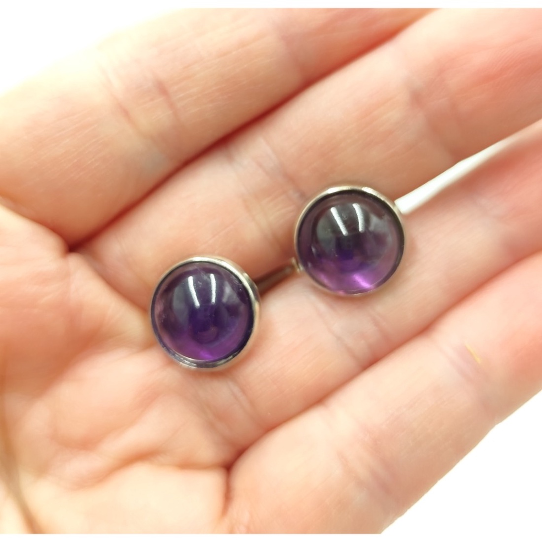 Butoni camasa cu ametist, unisex 4595 - bijuterii - butoni de manșetă - Artynos.ro