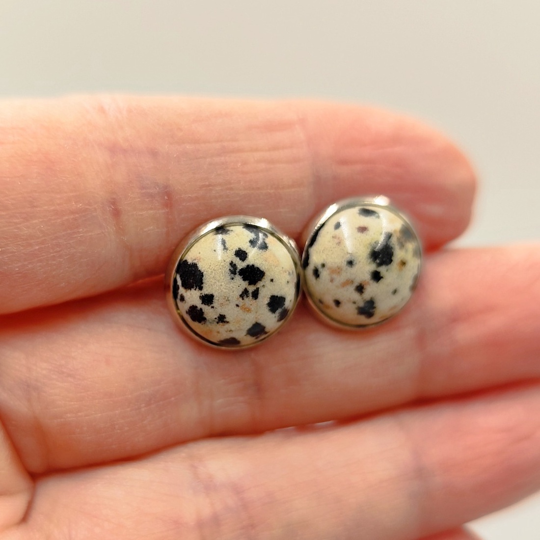 Butoni camasa cu jasp dalmatian,  4598 - bijuterii - butoni de manșetă - Artynos.ro