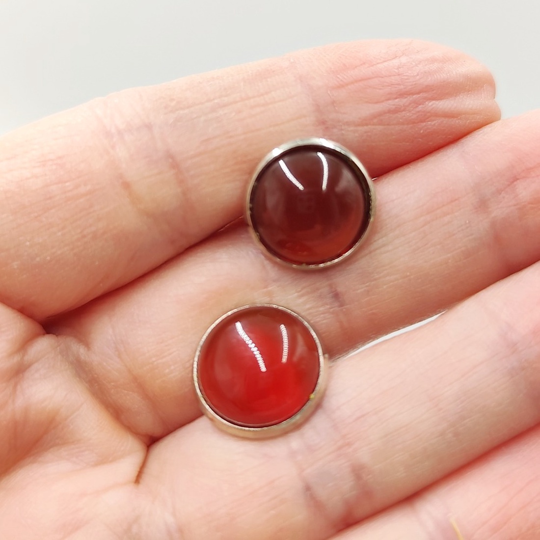 Butoni camasa cu agata rosie,  4605 - bijuterii - butoni de manșetă - Artynos.ro